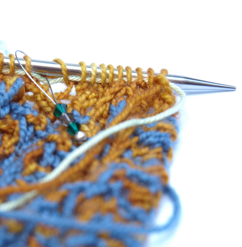 Two Color knitting on a needle