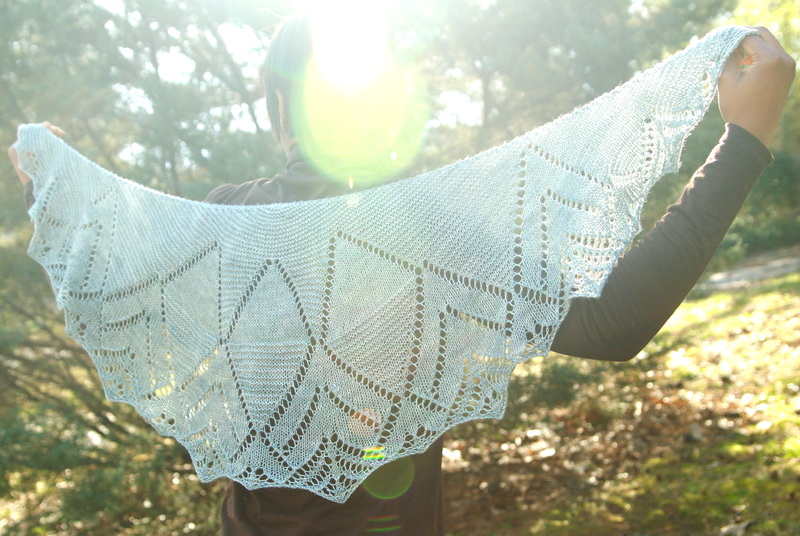 Irulan hand-knit lace shawl