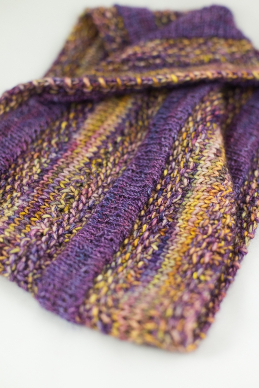 Moebius cowl knit with Malabrigo Silky Merino and Silkpaca by Barbara Benson
