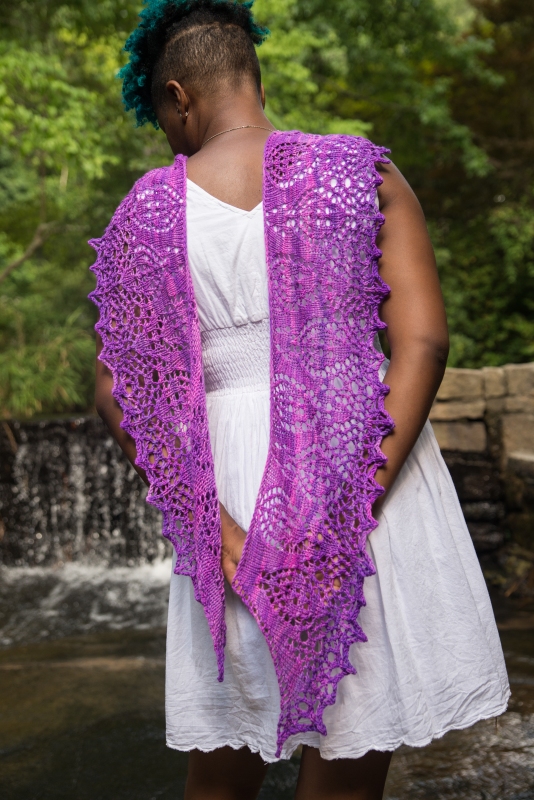 Scarab Shawl - a lace shawl by Barbara Benson in Anzula Ava